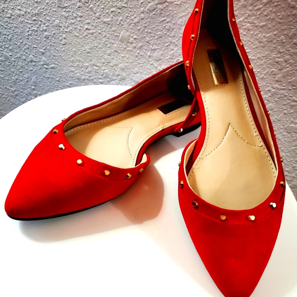 Jennifer Lopez Studded D'orsay Flats